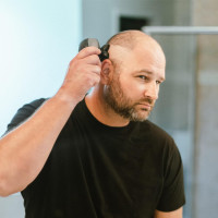 FlexSeries Electric Head & Body Hair Shaver - Mens Cordless Rechargeable Wet/Dry Skull Bald Head Back & Groin Waterproof Razor with Rotary Blades, Clippers, Nose Trimmer, Brush, Massager