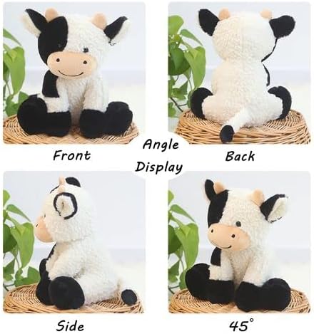 9 inches Cow Stuffed Animal Soft Plush Cute Cow Doll for Boys Girls Style 1
