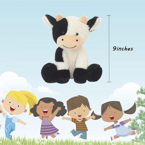 9 inches Cow Stuffed Animal Soft Plush Cute Cow Doll for Boys Girls Style 1