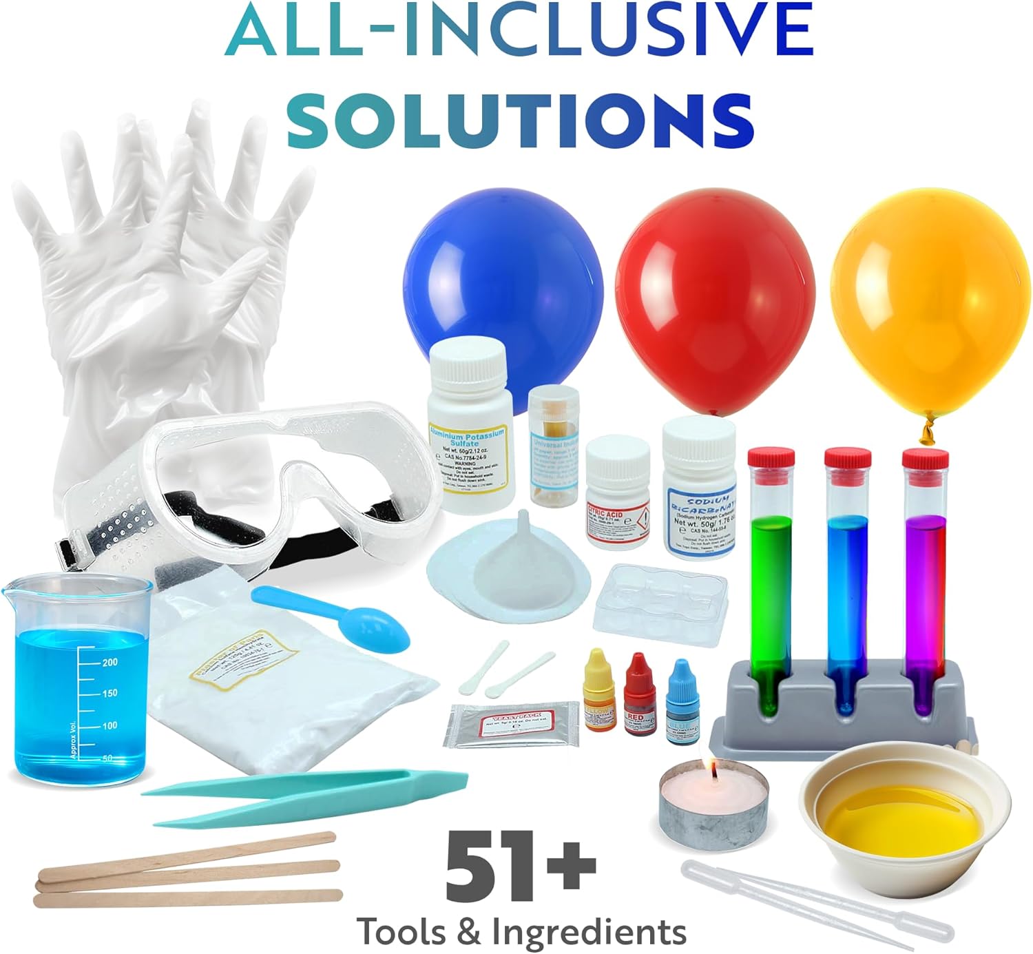 Playz 52 Extreme Chemistry Experiments Set - STEM Activities & Science Kits for Kids Age 8-12 with 51+ Tools - Discovery Science Educational Toys & Gifts