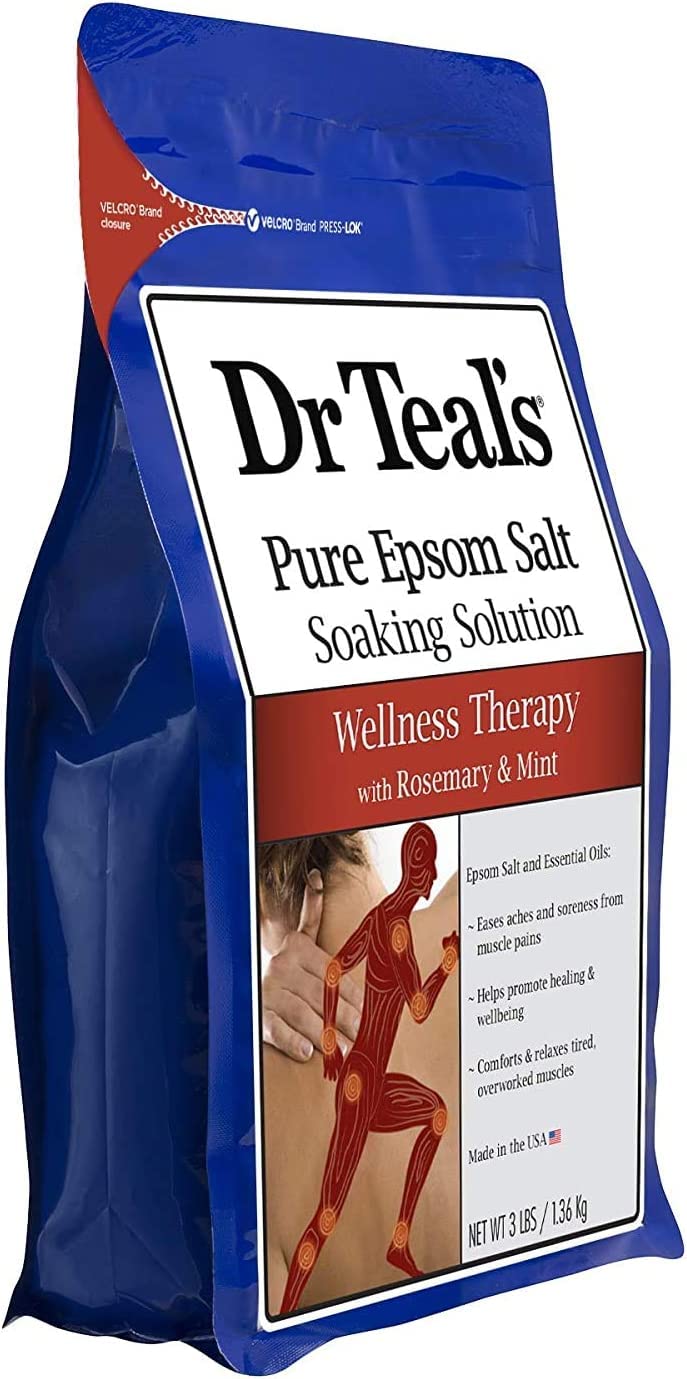 Dr. Teal's Pure Epsom Salt Soaking Solution Gift Set (3 Pack, 3lbs ea.) - Soothe & Sleep Lavender, Relax & Relief Eucalyptus with Spearmint, Wellness Therapy with Rosemary & Mint