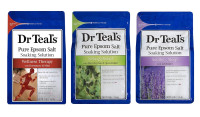 Dr. Teal's Pure Epsom Salt Soaking Solution Gift Set (3 Pack, 3lbs ea.) - Soothe & Sleep Lavender, Relax & Relief Eucalyptus with Spearmint, Wellness Therapy with Rosemary & Mint