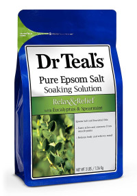 Dr. Teal's Pure Epsom Salt Soaking Solution Gift Set (3 Pack, 3lbs ea.) - Soothe & Sleep Lavender, Relax & Relief Eucalyptus with Spearmint, Wellness Therapy with Rosemary & Mint