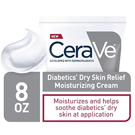 Generic CeraVe Moisturizing Cream for Diabetics’ Dry Skin | Urea Cream with Bilberry for Face and Body | Fragrance Free & Paraben Free | 8 Ounce
