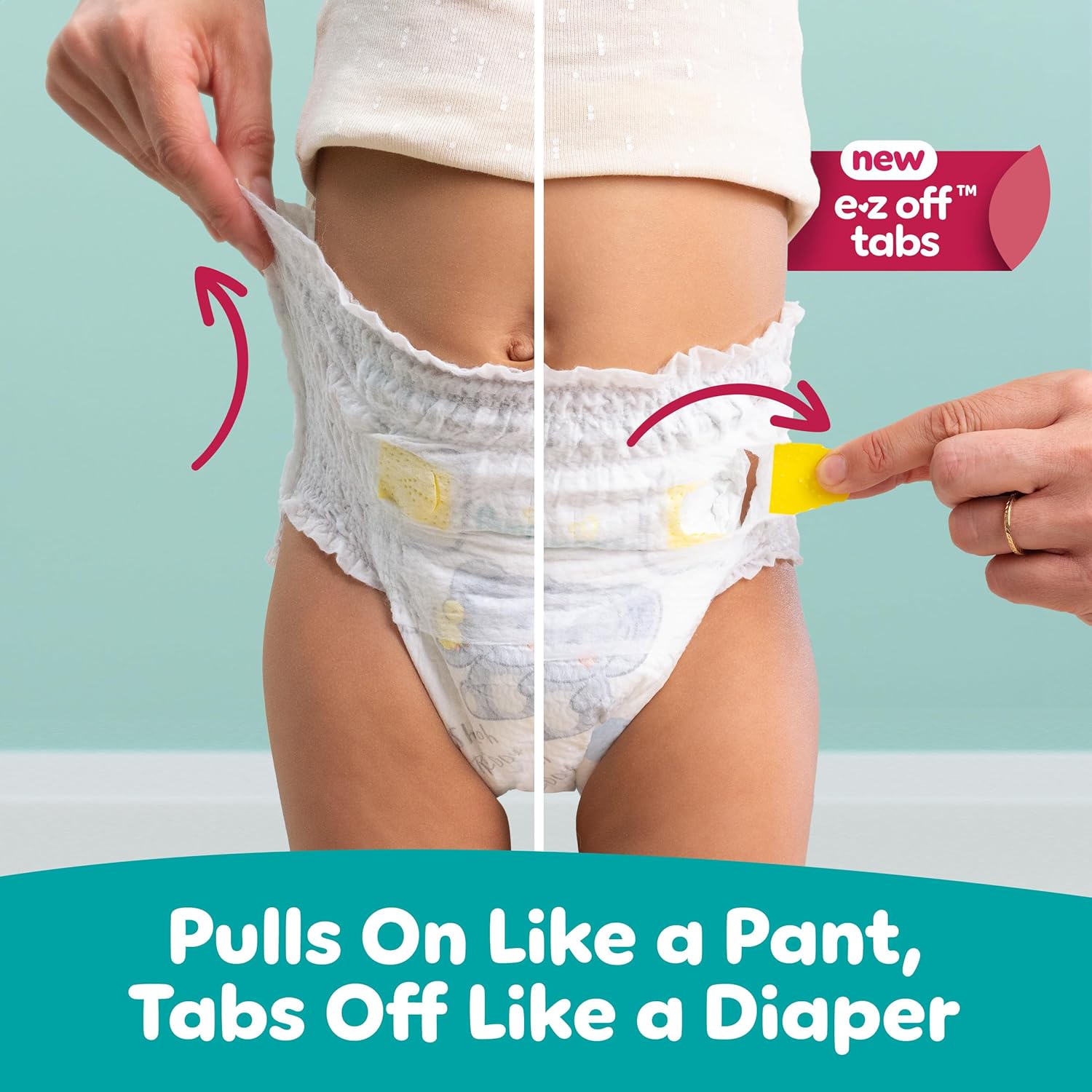 Pampers Diapers - Swaddlers 360° - Size 4, 132 Count, up to 100% Leakproof Comfy Dry Fit, Designed for Easy Changes, Pull On Baby Diaper (Packaging May Vary) Size 4 132