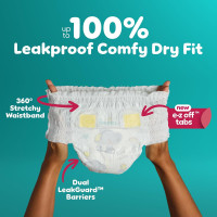 Pampers Diapers - Swaddlers 360° - Size 4, 132 Count, up to 100% Leakproof Comfy Dry Fit, Designed for Easy Changes, Pull On Baby Diaper (Packaging May Vary) Size 4 132