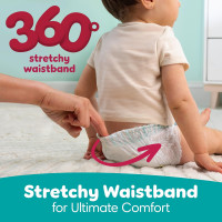 Pampers Diapers - Swaddlers 360° - Size 4, 132 Count, up to 100% Leakproof Comfy Dry Fit, Designed for Easy Changes, Pull On Baby Diaper (Packaging May Vary) Size 4 132