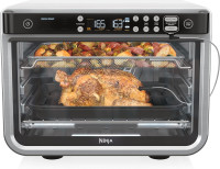 Ninja DT251 Foodi 10-in-1 Smart XL Air Fry Oven, Bake, Broil, Toast, Roast, Digital Toaster, Thermometer, True Surround Convection up to 450°F, includes 6 trays & Recipe Guide, Silver Silver Convection Toaster Oven with Thermometer