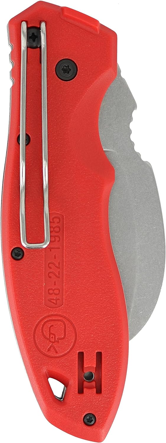Milwaukee 48-22-1985 Fastback Hawk Bill Folding Knife w/Belt Clip and Lanyard Hole, Metal