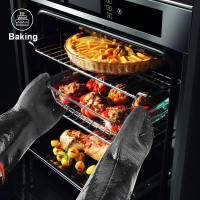 932°F Extreme Heat Resistant Gloves for Grill BBQ,Aillary Waterproof Long Sleeve Pit Grill Gloves for Fryer, Baking, Oven,Smoker,Fireproof, Oil Resistant Neoprene Coating(14-Inch )