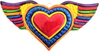 Mexican Hearts Milagros Mexicanos 5 Pieces Colorful Metal Charms Tin Folk Art Sacred Craft 6