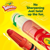 Crayola Twistables Crayons for Kids (24ct) Essential School Supplies for Girls & Boys, Toddler Coloring, Less Mess, Back to School Gifts for Kids 24 Count (Pack of 1) Straight Line