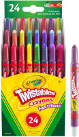 Crayola Twistables Crayons for Kids (24ct) Essential School Supplies for Girls & Boys, Toddler Coloring, Less Mess, Back to School Gifts for Kids 24 Count (Pack of 1) Straight Line