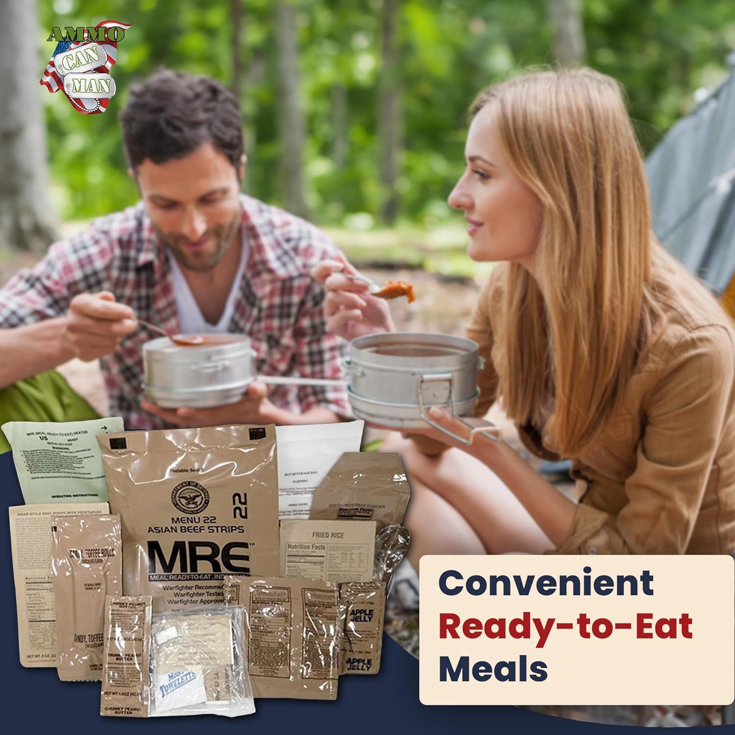 U.S. Military Meals Ready to Eat (12 Packs) - Flameless Heaters, Freeze Dried Meals w/Entree, Side Dishes, & More - MRE Packs for Emergency Survival, Hunting, & More - Inspection Date 2023 or Better