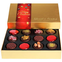 Hazel & Creme Chocolate Cookies Gift Basket, MERRY CHRISTMAS Elegant Box, Corporate Holiday Gifting : Grocery & Gourmet Food