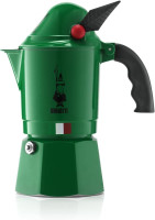 Bialetti - Moka Express Alpina: Iconic Stovetop Espresso Maker, Moka Pot 3 Cups (4.3 Oz - 130 Ml), Aluminium, Green 3 Cups Aluminum