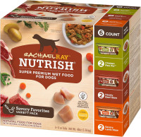 Nutrish Rachael Ray Premium Natural Wet Dog Food, Savory Favorites Variety Pack, 8 Ounce Tub (Pack of 6) Variety Pack 8 Ounce (Pack of 6)