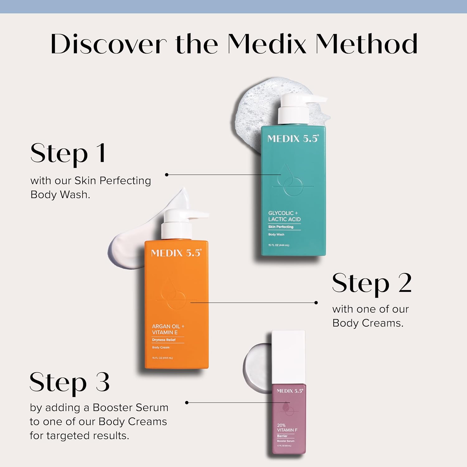 Medix 5.5 Body Cream, Argan Oil + Vitamin E, 15 fl oz (444 ml) Argan Oil Cream 15 Fl Oz (Pack of 1)