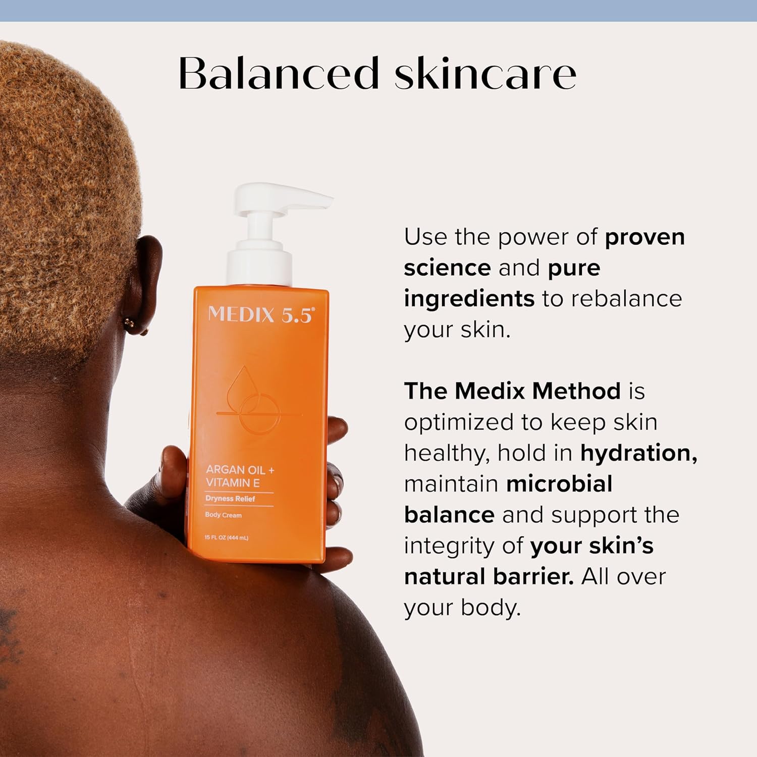Medix 5.5 Body Cream, Argan Oil + Vitamin E, 15 fl oz (444 ml) Argan Oil Cream 15 Fl Oz (Pack of 1)