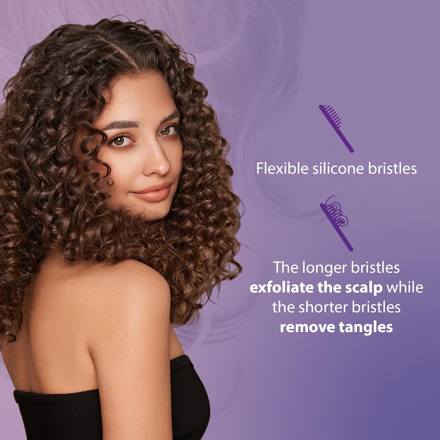Curl Keeper Flexy Hair Brush, Turquoise - Detangling Hair Brush with Flexible Bristles for Shower Use, Combing Through Curls & Removing Tangles - Lightweight Hair Accessories for All Hair Type