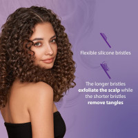 Curl Keeper Flexy Hair Brush, Turquoise - Detangling Hair Brush with Flexible Bristles for Shower Use, Combing Through Curls & Removing Tangles - Lightweight Hair Accessories for All Hair Type