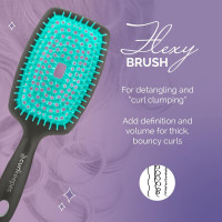 Curl Keeper Flexy Hair Brush, Turquoise - Detangling Hair Brush with Flexible Bristles for Shower Use, Combing Through Curls & Removing Tangles - Lightweight Hair Accessories for All Hair Type