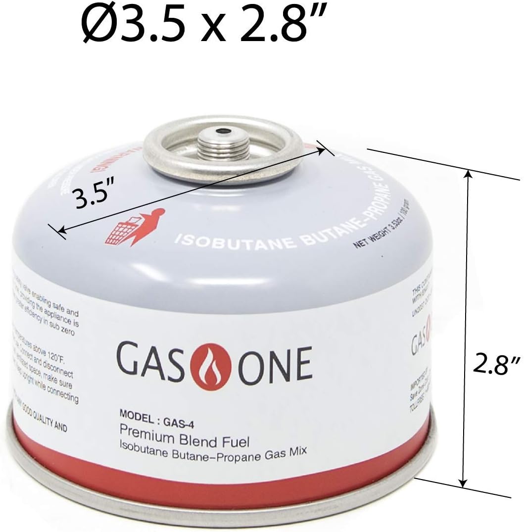 Gas One Camping Fuel Blend Isobutane Fuel Canister 100gram (6 Pack)