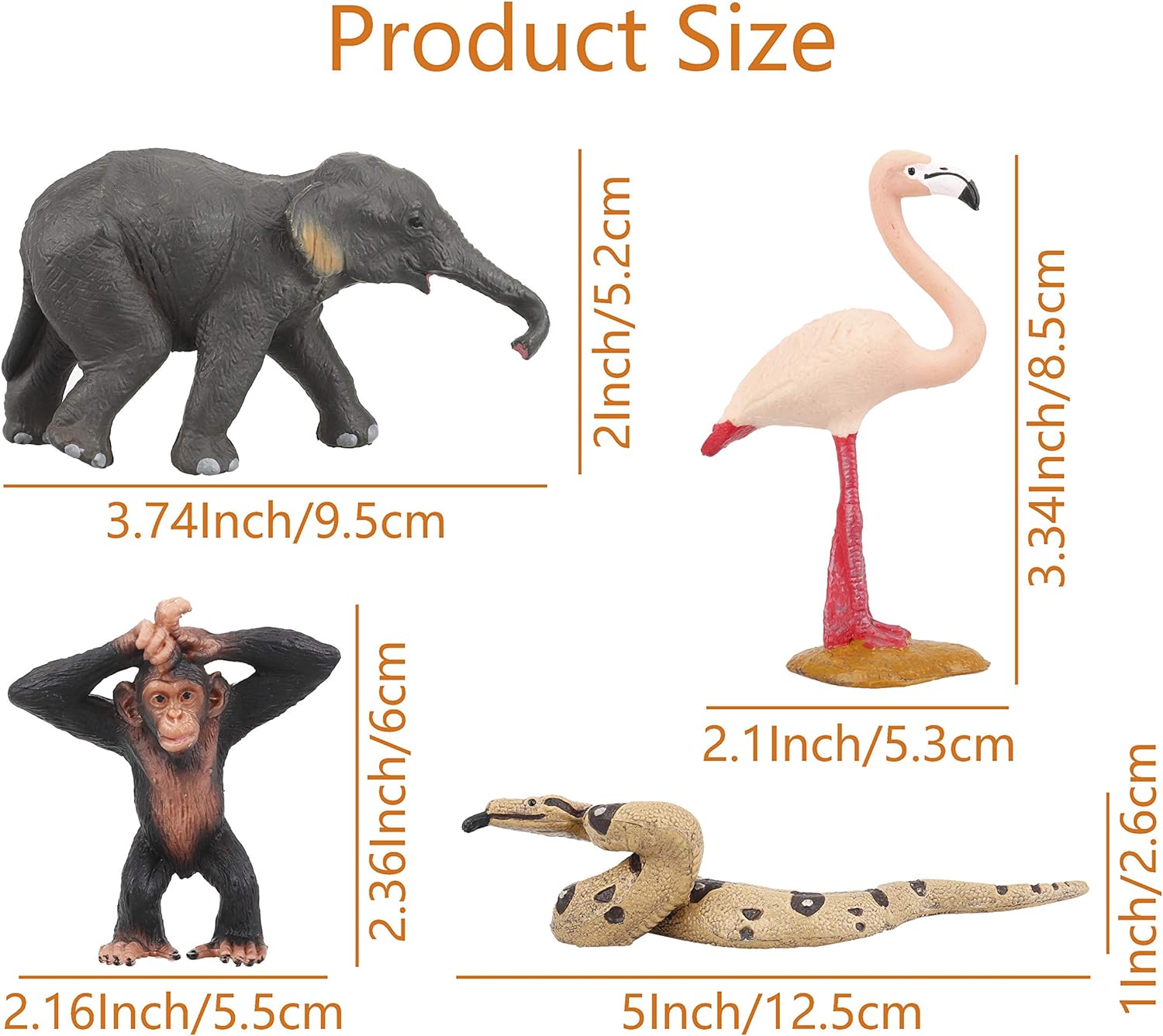 Toymany 12PCS Realistic Jungle Animals & Zoo Animals Figurines, 2-6