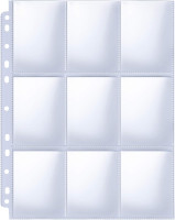 HERKKA Trading Card Sleeve Pages, 100 Pack 9 Pocket Album Pages 11 Holes Fit 3 Ring Binder
