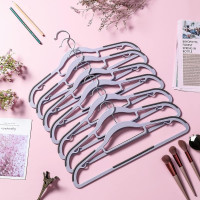 Plastic Hangers 50 Pack Heavy Duty Dry Wet Clothes Hangers with Non-Slip Pads Space Saving 0.2