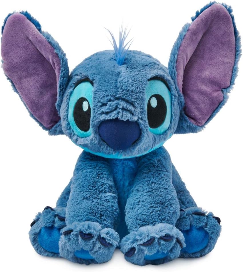 DISNEY STORE Official Stitch Medium Soft Toy for Kids, Cuddly Character with Fuzzy Texture and Embroidered Details, Flexible Floppy Ears, Disney Plushy Suitable for All Ages.