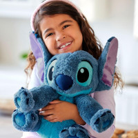 DISNEY STORE Official Stitch Medium Soft Toy for Kids, Cuddly Character with Fuzzy Texture and Embroidered Details, Flexible Floppy Ears, Disney Plushy Suitable for All Ages.