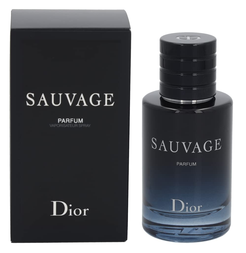 Dior Sauvage Parfum Spray for Men 2.0 Ounces, clear Aromatic Fougere 2 Ounce (Pack of 1)