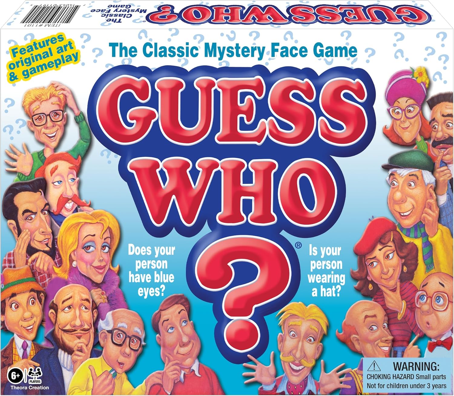 Guess Who? Board Game with Classic Characters by Winning Moves Games USA, Classic Children's Mystery Board Game of Deduction for 2 Players, Ages 6+ (1191)