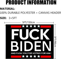 F Biden Flag 3x5 Outdoor Indoor- FK Biden Flag 3x5-Double Stitched-Polyester with Brass Grommets…