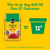 Miracle-Gro Potting Mix, For Container Plants, Flowers, Vegetables, Annuals, Perennials, Shrubs, Feeds for up to 6 Months, 16. qt., 2-Pack 0.53 cu. ft. 16 QT