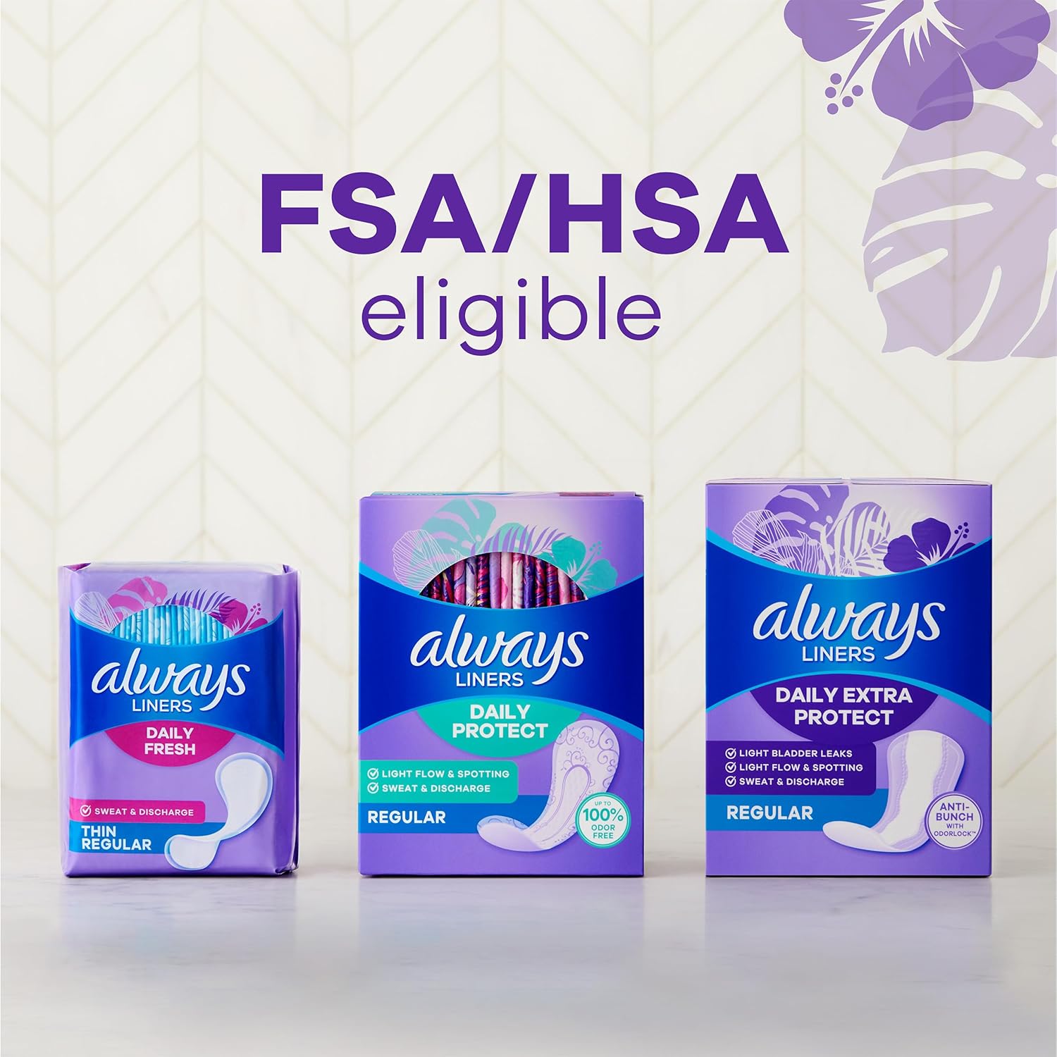 Always Daily Extra Protect Liners, Extra Long Length, Unscented Panty Liners, 368 Count (4 Packs of 92) Extra Long 368.0