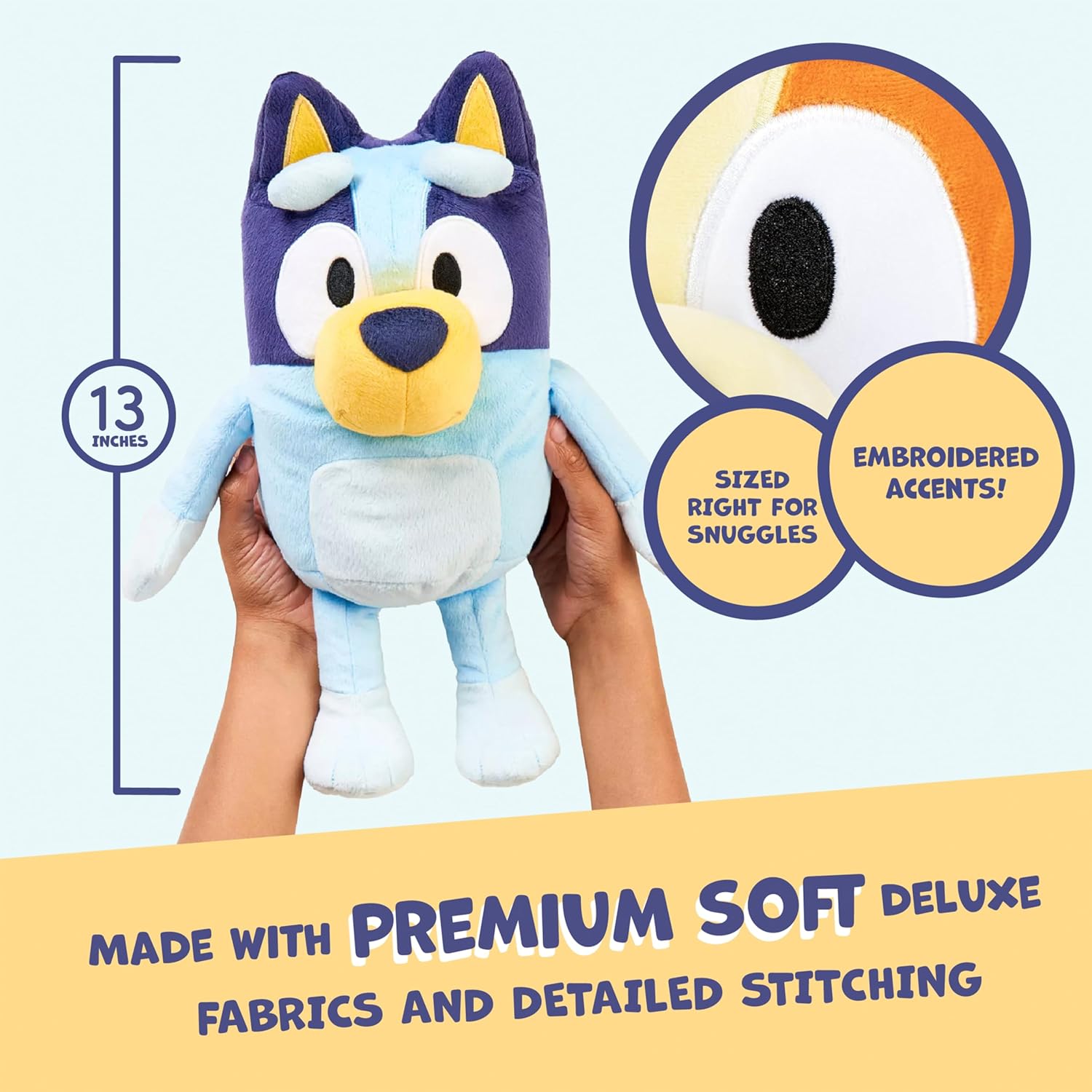 Bluey Talking Plush Toy, 13” Bluey Toys Plush Stuffed Animal, Singing Dog Toys for Kids with 9 Different Phrases, Musical Talk Back Toy Gift for Kids