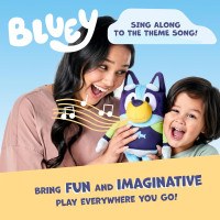 Bluey Talking Plush Toy, 13” Bluey Toys Plush Stuffed Animal, Singing Dog Toys for Kids with 9 Different Phrases, Musical Talk Back Toy Gift for Kids
