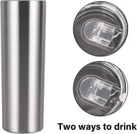 Qtencas Stainless Steel Skinny Tumbler Set, Insulated Travel Tumbler with Closed Lid Straw, Skinny Insulated Tumbler, 20 Oz Slim Water Tumbler Cup for Coffee Water Hot Cold Drinks, Set of 4, Silver 1-Silver
