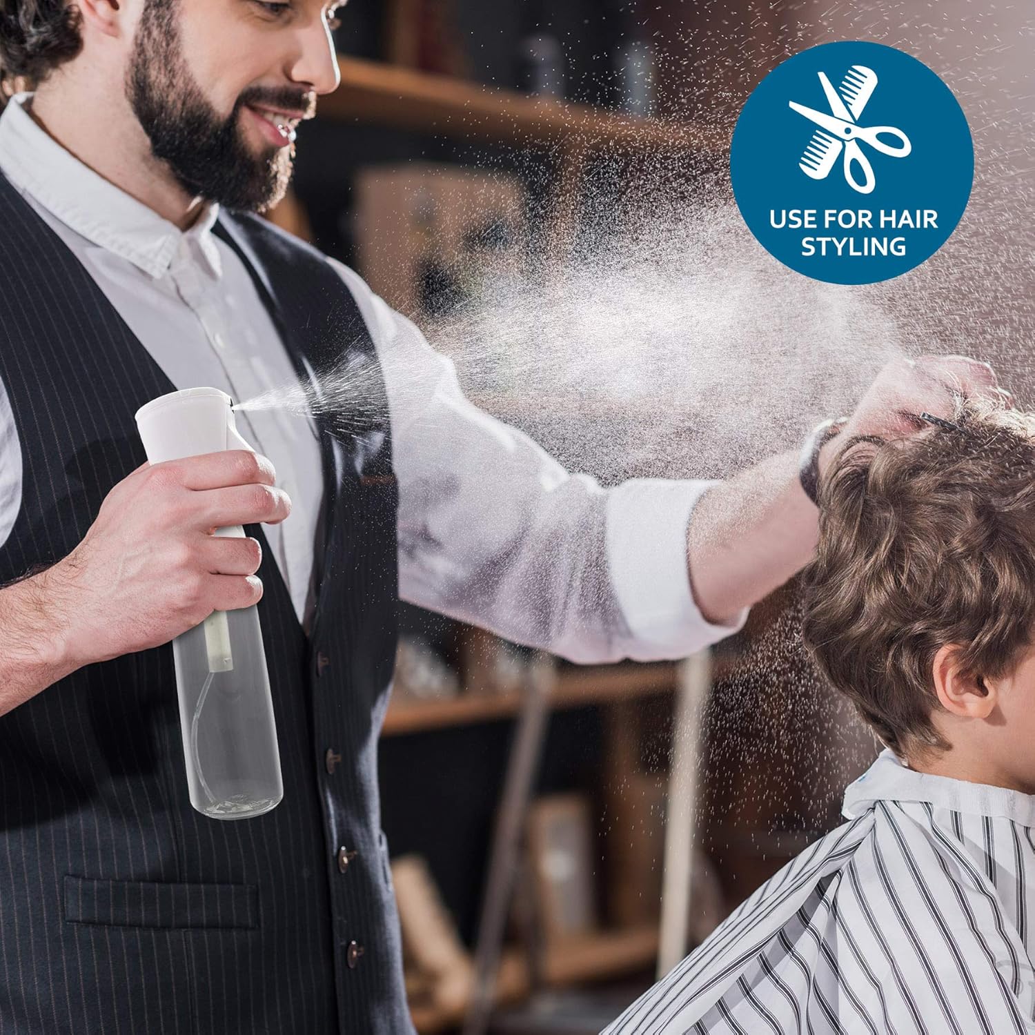 BeautifyBeauties Hair Spray Bottle – Ultra Fine Continuous Water Mister for Hairstyling, Cleaning, Plants, Misting & Skin Care (Orange)