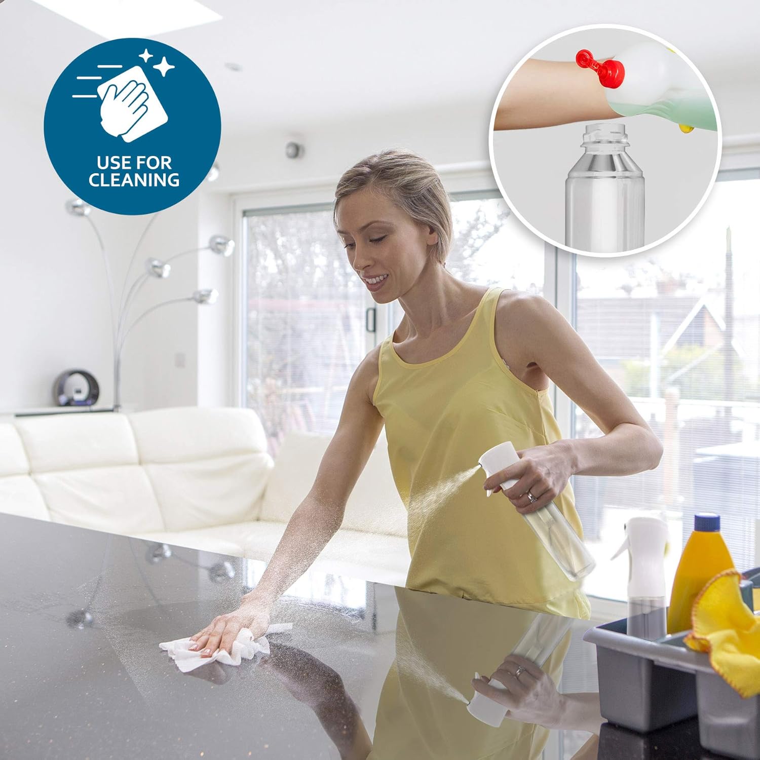 BeautifyBeauties Hair Spray Bottle – Ultra Fine Continuous Water Mister for Hairstyling, Cleaning, Plants, Misting & Skin Care (Orange)