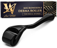 Derma Roller for Skin, Hair & Beard – Women and Men Titanium Microneedling Roller for Face & Scalp, Safe & Easy to Use 0.25mm Black