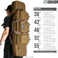 Savior Equipment American Classic Tactical Double Long Gun Bag Pistol Transportation Case w/Backpack Strap, Lockable Compartment, Available Length in 32