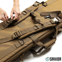 Savior Equipment American Classic Tactical Double Long Gun Bag Pistol Transportation Case w/Backpack Strap, Lockable Compartment, Available Length in 32