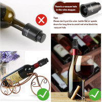 [2 PACK]Wine Bottle Stoppers,Real Vacuum Wine Stoppers,Reusable Wine Preserver,Wine Corks Keep Fresh,Best Gifts for Wine Lovers for christmas gifts. Black