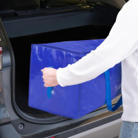 TICONN 6 Pack Extra Large Moving Bags with Zippers & Carrying Handles, Heavy-Duty Storage Tote Moving Boxes for Space Saving 6 Pack Blue-24 Gallon