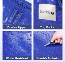 TICONN 6 Pack Extra Large Moving Bags with Zippers & Carrying Handles, Heavy-Duty Storage Tote Moving Boxes for Space Saving 6 Pack Blue-24 Gallon