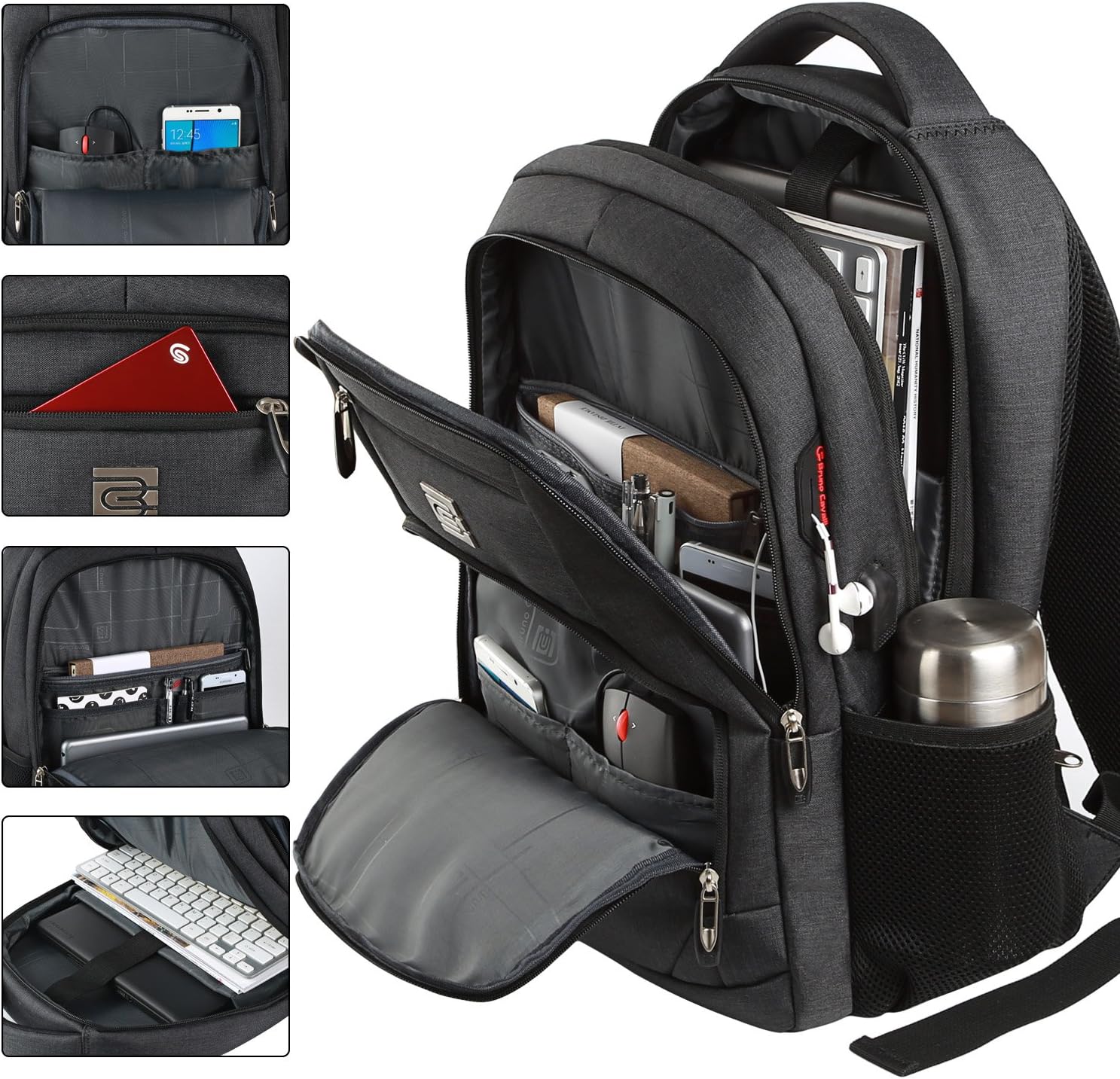 Laptop Backpack,Business Travel Anti Theft Slim Durable Laptops Backpack with USB Charging Port,Water Resistant College Computer Bag for Women & Men Fits 15.6 Inch Laptop and Notebook - Black Laptop 15.6 Inch Black