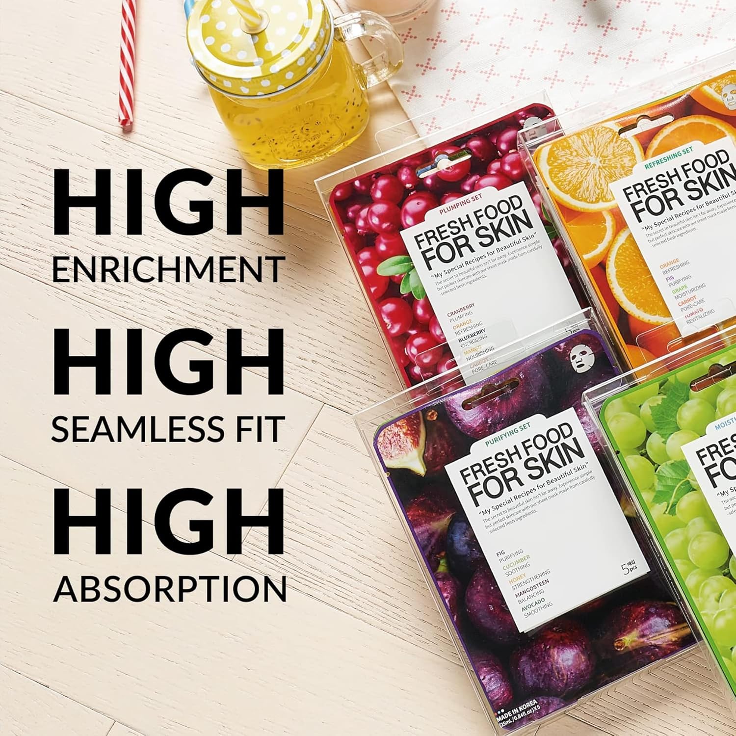 FARMSKIN Facial Sheet Mask - Hydrating, Moisturizing, Clarifying, Soothing Face Masks for Oily, Dry & Sagging Skin - Breathable & Fast-Absorbing - Vegan & Cruelty-Free Korean Skin Care (12 Packs) 12 Count 12